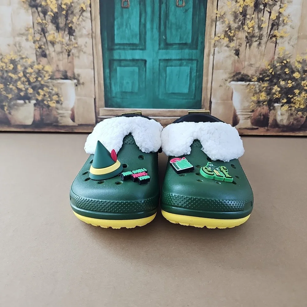Buddy The Elf × Crocs Fleece Lined Green Christmas Clogs Men's Sz 5, Women's 7